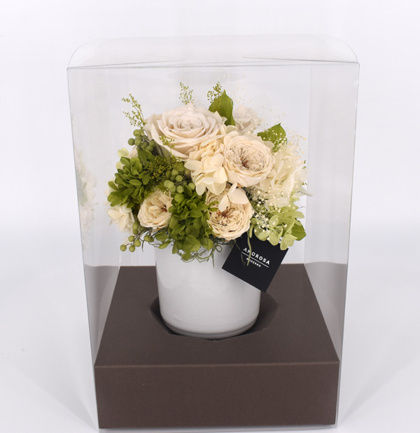 プリザーブドフラワー電報（ホワイトL）