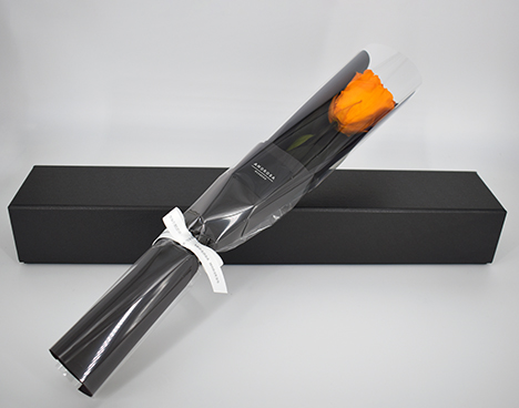 プリザーブドフラワー電報（ダイアモンドオレンジローズ）